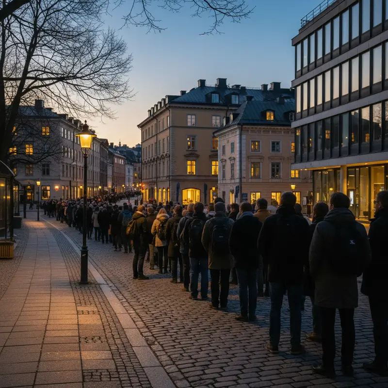 Variant pnhoa2 — Editorial documentary photograph, Financial Times / Reuters style, Swedish urban setting w